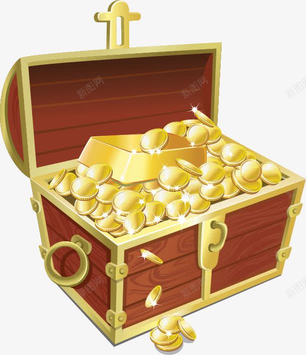 金融财富宝箱金币矢量图ai免抠素材_新图网 https://ixintu.com 宝箱 财富 金币 金融 矢量图