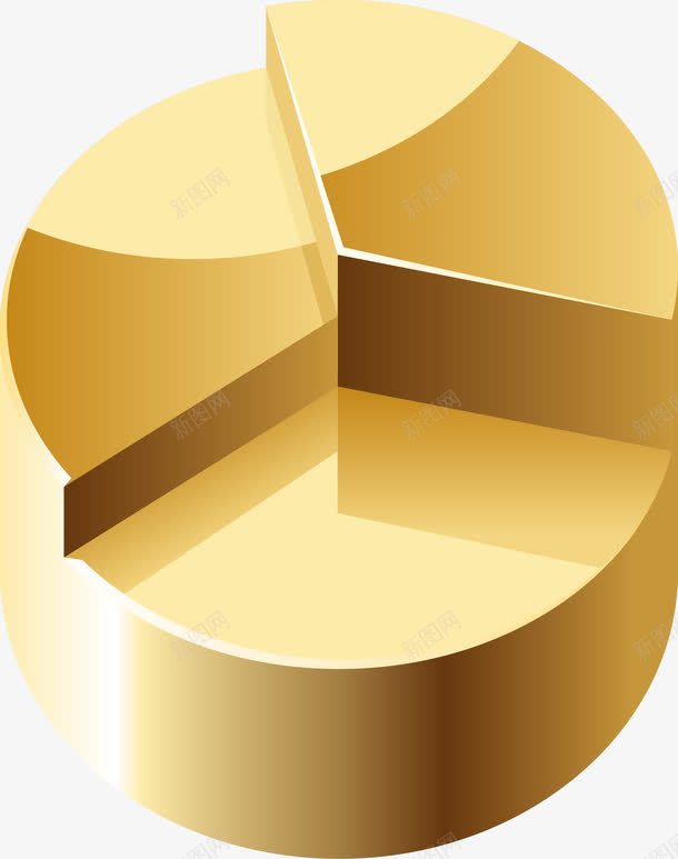 金黄色圆柱立体元素矢量图ai免抠素材_新图网 https://ixintu.com 几何 扇形 数学 科技 立体矢量 矢量图
