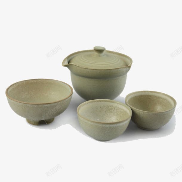 药罐子茶壶套装png免抠素材_新图网 https://ixintu.com 小碗 小茶杯 砂锅 茶壶套装 药罐子