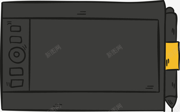 简约数位板手绘板png免抠素材_新图网 https://ixintu.com 办公用品 卡通 手绘 手绘板 数位板 矢量图案