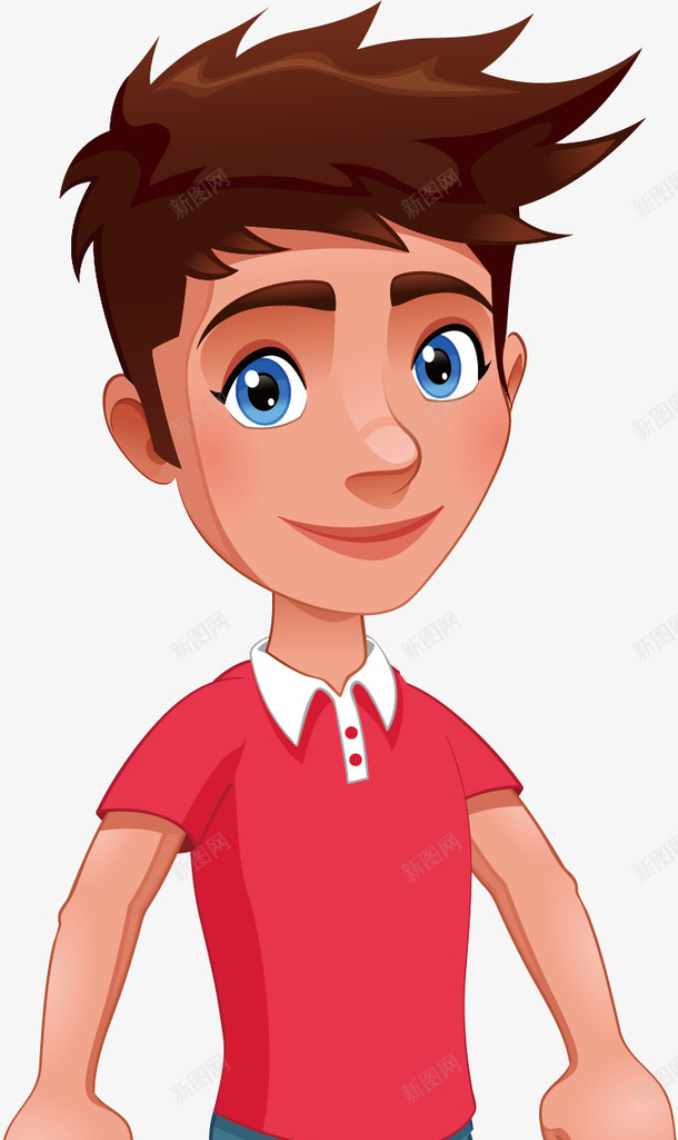 蓝眼睛短发男孩矢量图ai免抠素材_新图网 https://ixintu.com 卡通人物 卡通手绘 女孩 水彩画 短发 蓝眼睛 装饰图案 矢量图