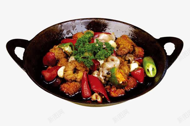 干锅鱼杂png免抠素材_新图网 https://ixintu.com 产品食物 干锅 菜品 菜肴 食物 餐饮 鱼杂