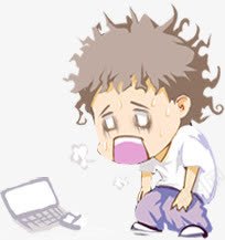 h5卡通小男孩png免抠素材_新图网 https://ixintu.com 累瘫 h5素材卡通小男孩 玩电脑 疲累 累 累瘫 耷拉眼皮