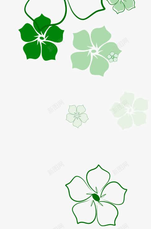 手绘绿色清新花纹png免抠素材_新图网 https://ixintu.com 清新 绿色 花纹