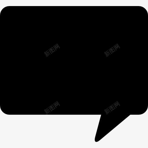 消息黑气泡的矩形形状的图标png_新图网 https://ixintu.com 形状 接口 气泡 消息 矩形 语音聊天 黑暗 黑色