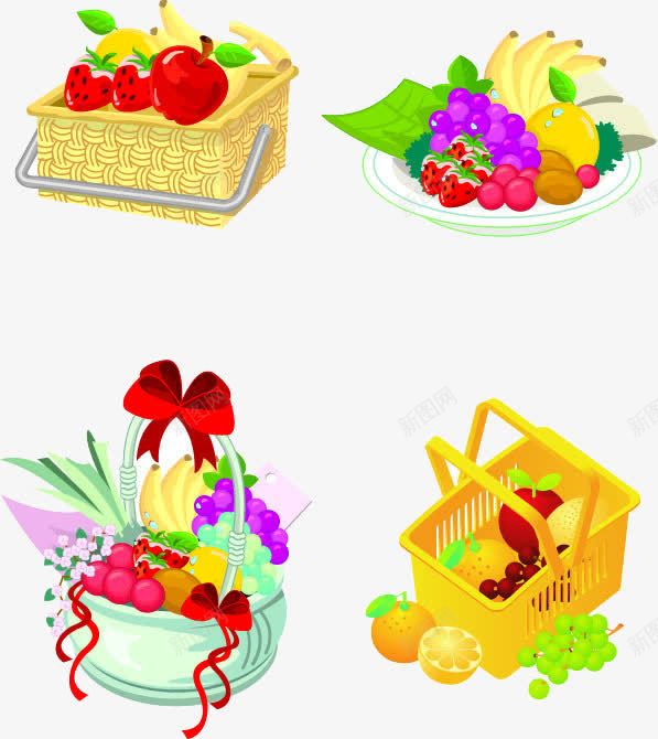 蔬果篮png免抠素材_新图网 https://ixintu.com 水果 篮子 蔬果