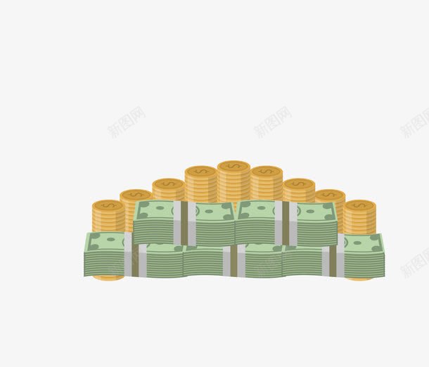 黄色美金硬币成堆png免抠素材_新图网 https://ixintu.com 矢量美金硬币 硬币成堆 美金 黄色美金硬币