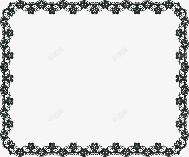 黑色花朵蕾丝边框png免抠素材_新图网 https://ixintu.com 矢量素材 蕾丝 蕾丝边 蕾丝边框