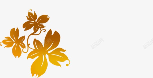 黄色卡通唯美花纹png免抠素材_新图网 https://ixintu.com 卡通 花纹 设计 黄色