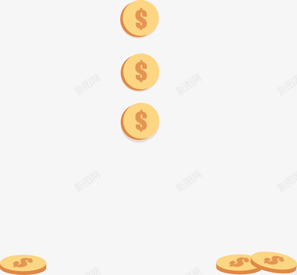 扁平金融金币png免抠素材_新图网 https://ixintu.com PNG图片 扁平 掉金币 金币 金融