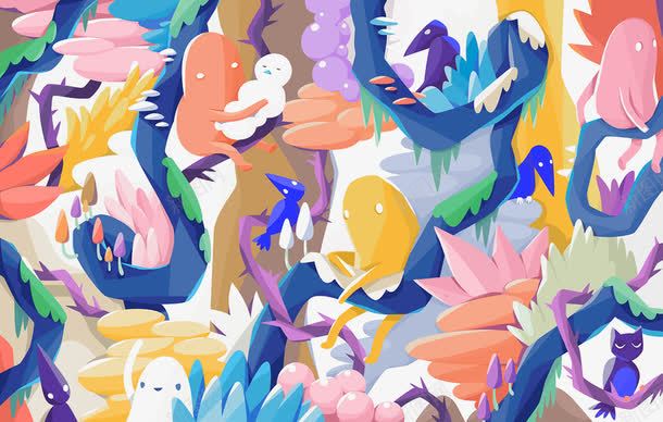 彩绘抽象花纹图案背景png免抠素材_新图网 https://ixintu.com 创意背景 彩绘花方 抽象花纹图案