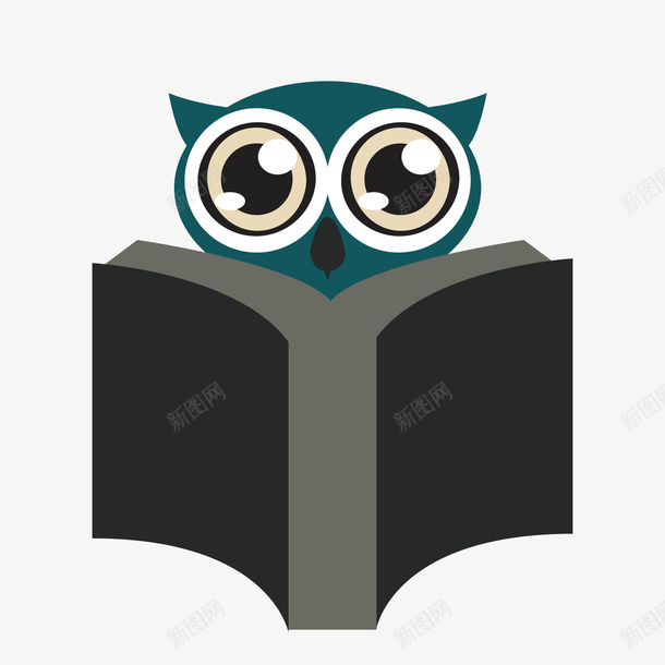 灰色猫头鹰矢量图ai免抠素材_新图网 https://ixintu.com 书本 亮光 灰色 眼睛 眼神 纹理 观察 高光 矢量图