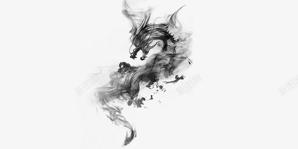 水墨龙png免抠素材_新图网 https://ixintu.com 水墨 水墨画 龙