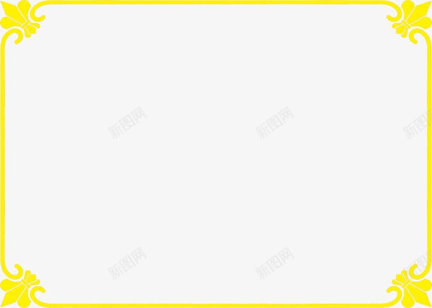 黄色边框画框png免抠素材_新图网 https://ixintu.com 图片 画框 边框 黄色