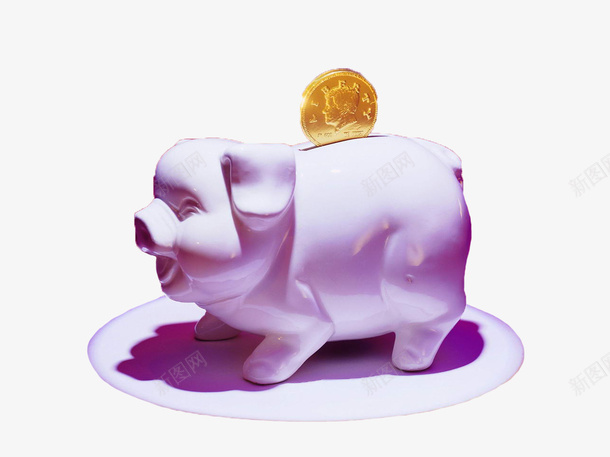 白色的猪钱罐png免抠素材_新图网 https://ixintu.com 储钱罐 金币 金钱 钱罐