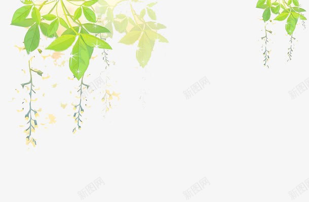 漂浮绿叶png免抠素材_新图网 https://ixintu.com 环保主题 简约 绿色 绿色世界插画