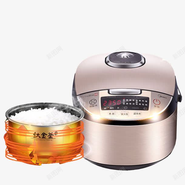 电饭煲电饭锅煮熟的米饭png免抠素材_新图网 https://ixintu.com 煮熟的米饭 电锅 电饭煲 电饭锅