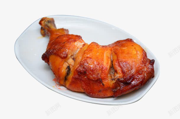 盘子里的鸡腿png免抠素材_新图网 https://ixintu.com 烤熟 烧烤 美味 美食 肉食
