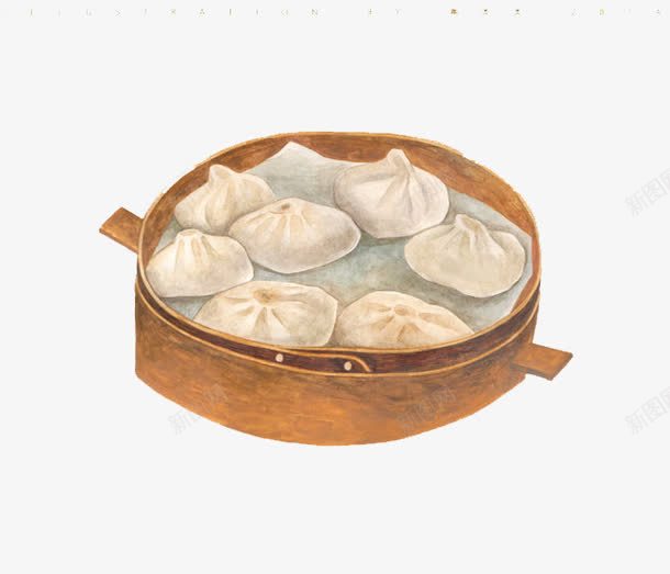包子png免抠素材_新图网 https://ixintu.com 小笼包 小笼包插画 美食 蟹黄包子 餐饮
