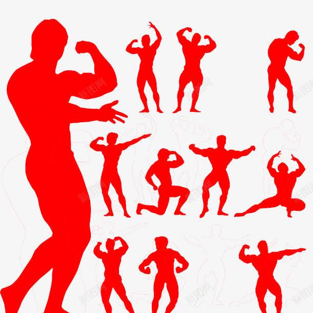 红色健身运动小人png免抠素材_新图网 https://ixintu.com 健身 红色小人 运动