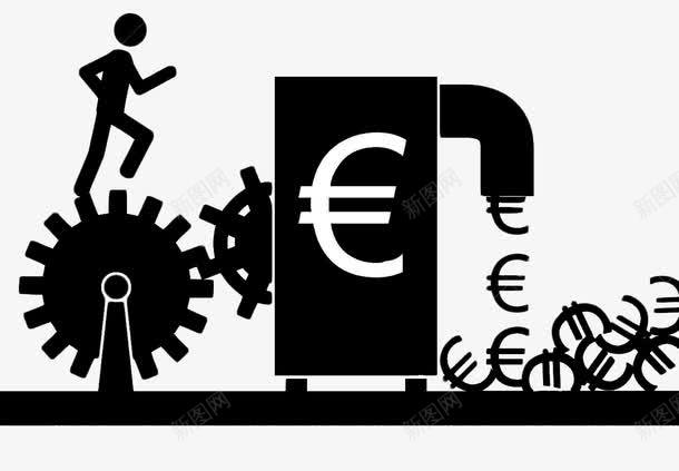 跑着制造金钱的小人png免抠素材_新图网 https://ixintu.com 插图 装饰 跑的人 金钱