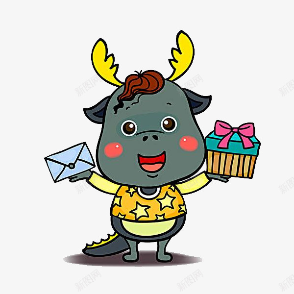 卡通小鹿png免抠素材_新图网 https://ixintu.com 动物 卡通画 小鹿 矢量装饰 装饰