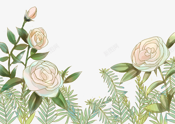 手绘清新装饰插图花卉边框插画png免抠素材_新图网 https://ixintu.com 手绘 插画 清新 花卉 装饰插图 边框装饰