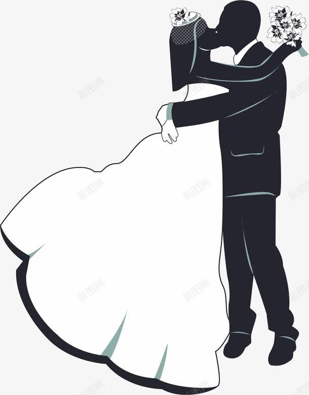 拥吻的新郎新娘png免抠素材_新图网 https://ixintu.com 婚礼 新娘 新郎 相恋 相爱 花束