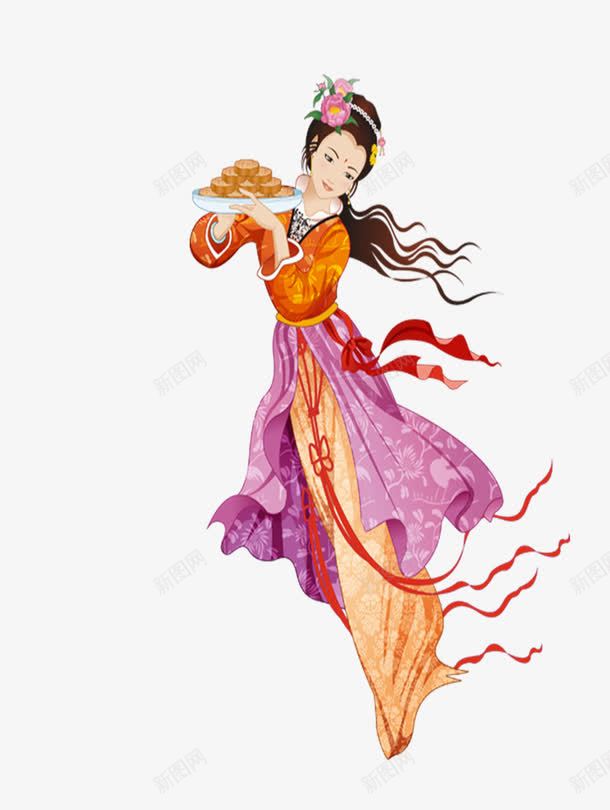 美丽的嫦娥png免抠素材_新图网 https://ixintu.com 中秋 嫦娥 月饼 美丽