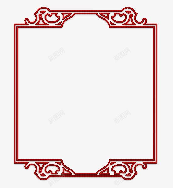 中国风花纹红色边框装饰png免抠素材_新图网 https://ixintu.com 国风 红色 花纹 装饰 边框