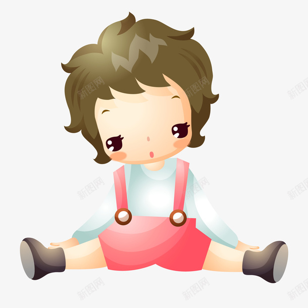 练习劈叉的儿童人物矢量图ai免抠素材_新图网 https://ixintu.com 人物设计 儿童 劈叉 卡通 孩子设计 背带裤 矢量图