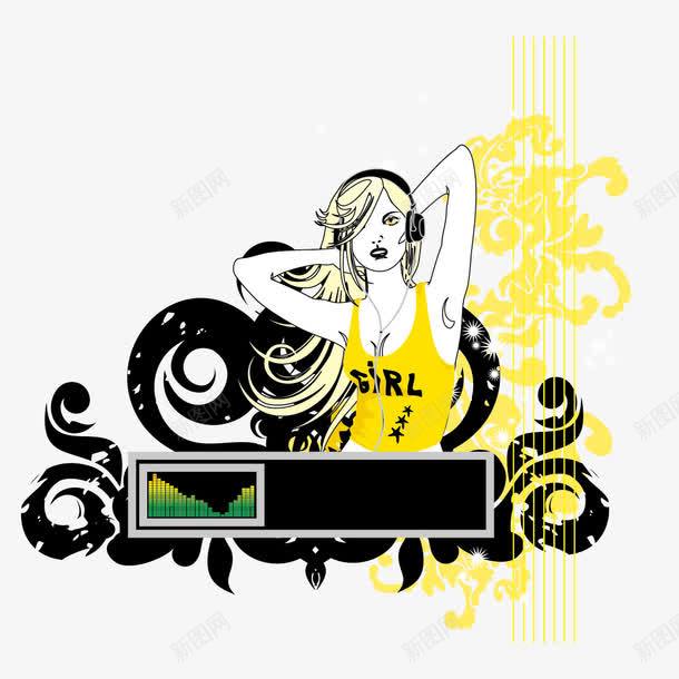 音乐背景装饰图案png免抠素材_新图网 https://ixintu.com 人 耳机 音乐素材