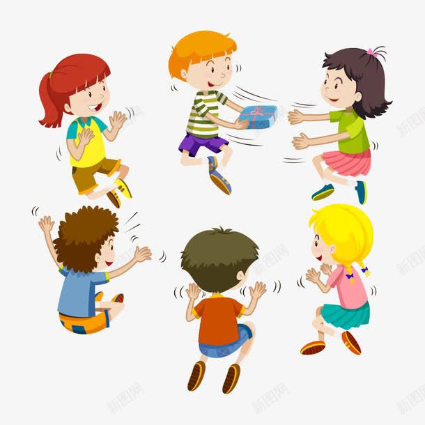 卡通人物png免抠素材_新图网 https://ixintu.com 人 卡通 卡通人物 嬉戏 小朋友 插画 玩耍