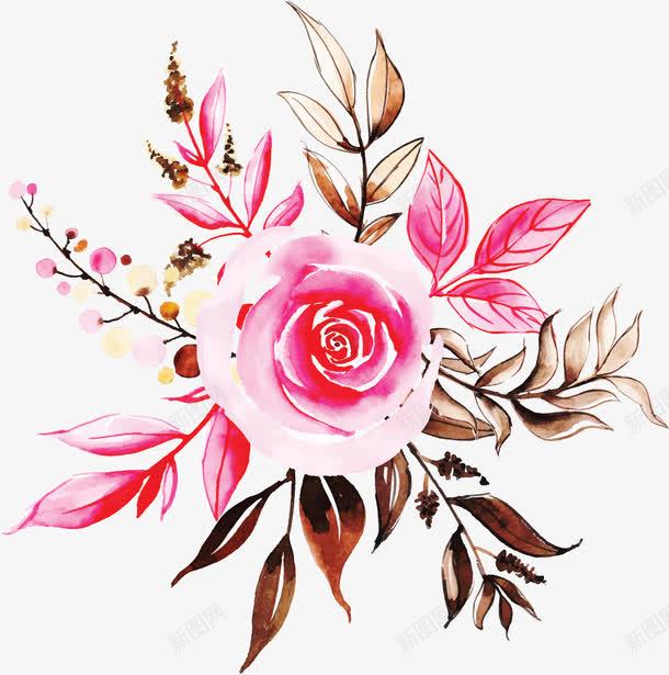粉红精美手绘花丛矢量图ai免抠素材_新图网 https://ixintu.com 手绘花丛 手绘风 矢量png 粉红色 粉红花丛 精美花丛 矢量图