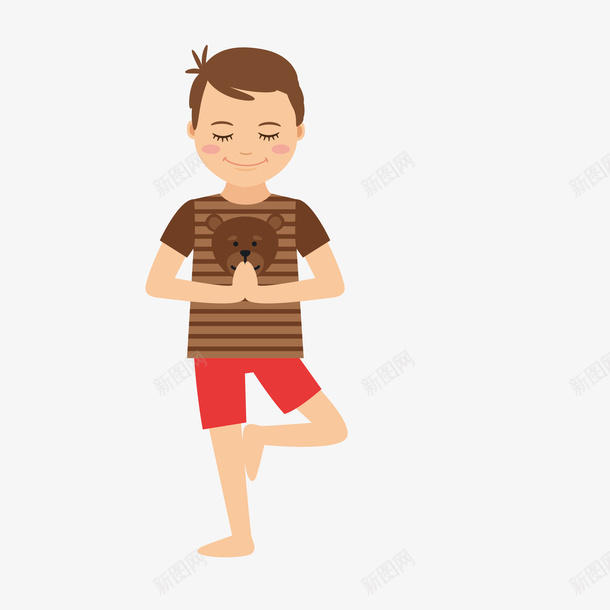 男孩卡通扁平化人物瑜伽健身矢量图eps免抠素材_新图网 https://ixintu.com 人物 健身卡通 小清新 彩色 扁平化 瑜伽 简约 运动 矢量图