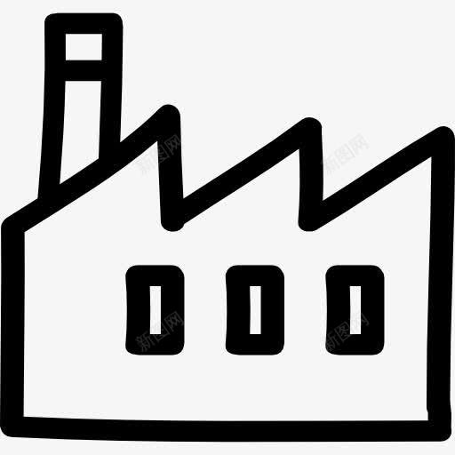 工厂手工绘制建筑轮廓图标png_新图网 https://ixintu.com 工业 工厂 建筑 手绘 行业 轮廓