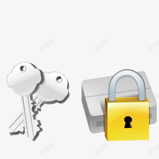 钥匙和锁子png免抠素材_新图网 https://ixintu.com 开锁 钥匙 锁子