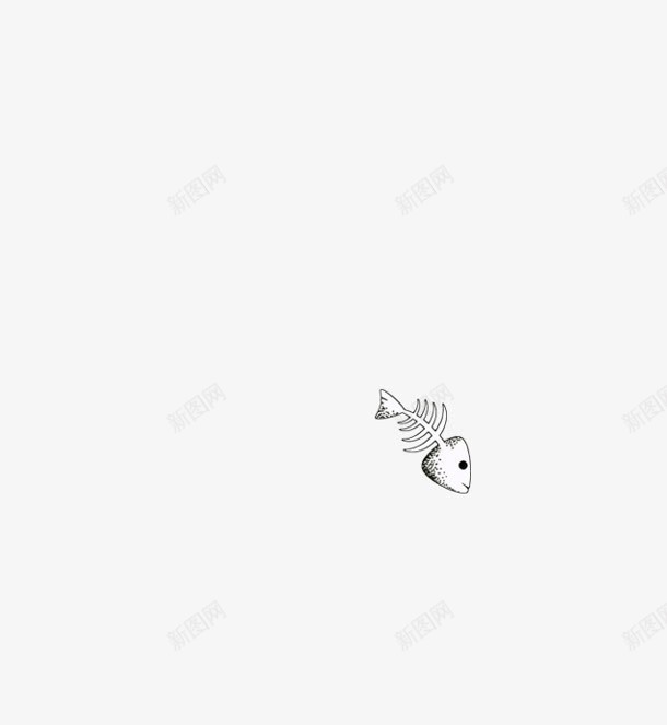 白色卡通鱼骨png免抠素材_新图网 https://ixintu.com 卡通鱼 白色