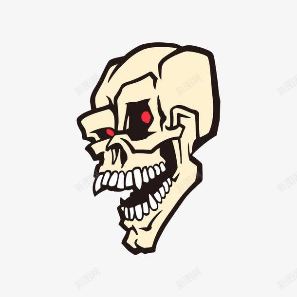 黄色头骨笑着的骷髅万圣节png免抠素材_新图网 https://ixintu.com 手绘 简笔画 线条填色