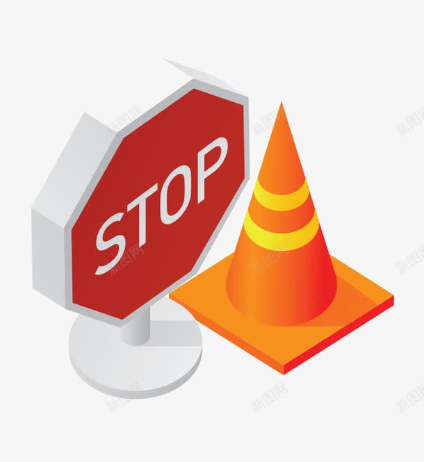 卡通停止牌子矢量图ai免抠素材_新图网 https://ixintu.com stop 方向 标志 素材 路标 道路警示路标矢量 矢量图