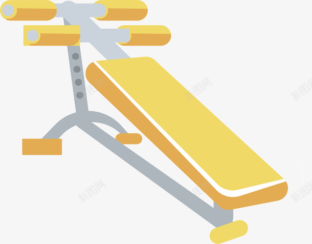 黄色仰卧起坐器材矢量图ai免抠素材_新图网 https://ixintu.com 仰卧起坐板 健身 健身器材 矢量png 运动 运动器材 矢量图