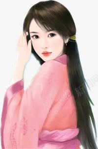 回眸一笑女子手绘古风png免抠素材_新图网 https://ixintu.com 古风 回眸一笑 女子 手绘