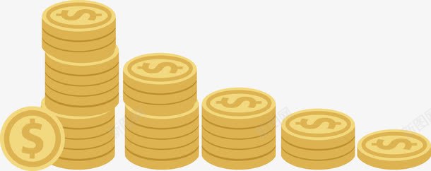 扁平金币矢量图ai免抠素材_新图网 https://ixintu.com 扁平 硬币 金币 金色 矢量图
