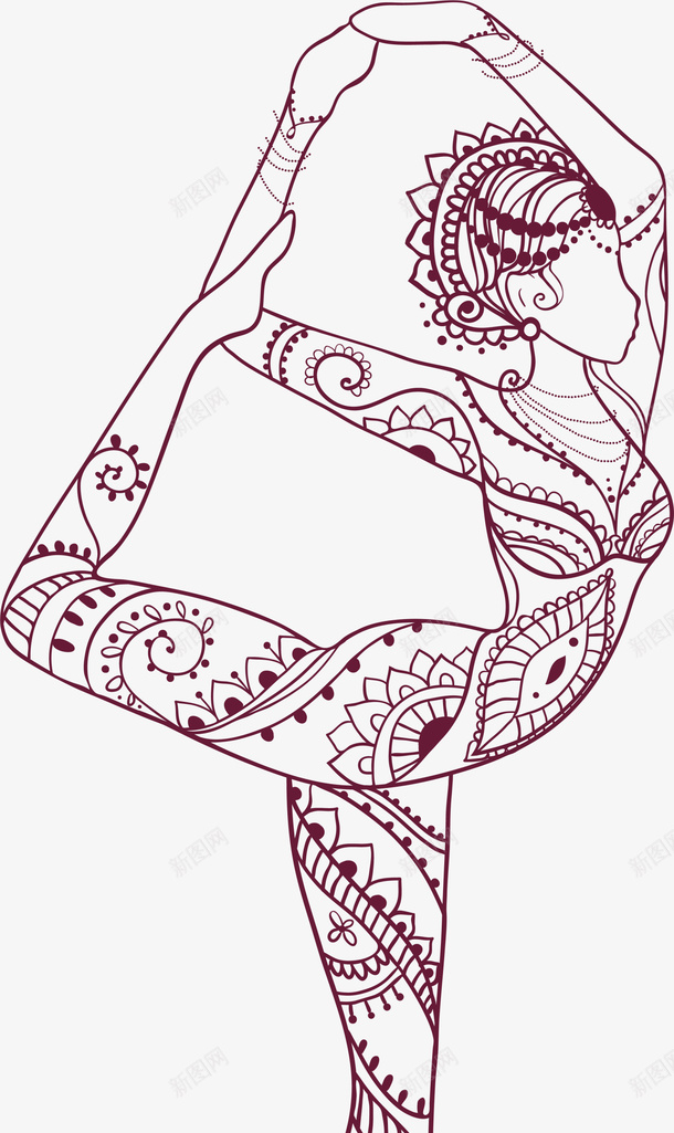手绘花纹跳舞的女人png免抠素材_新图网 https://ixintu.com 手绘女人 绘画 美丽女人 舞蹈 花纹女人 跳舞的女人