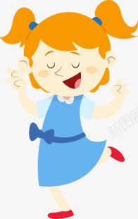 跳舞的小女孩png免抠素材_新图网 https://ixintu.com 61儿童节元素 卡通 跳舞的小女孩