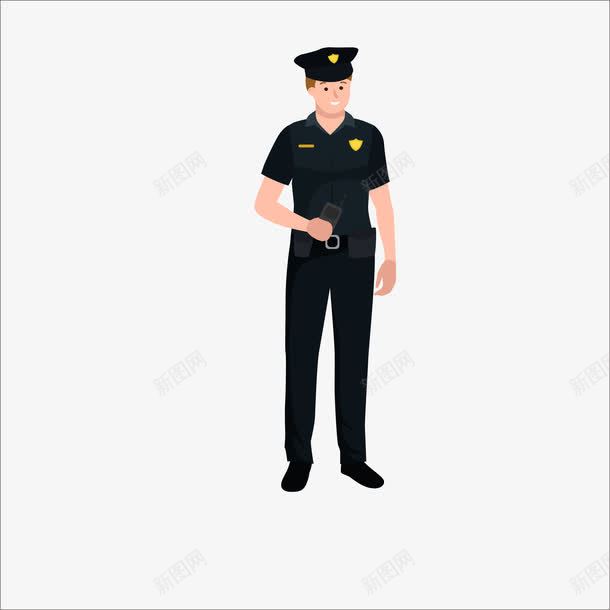 扁平化警察矢量图ai免抠素材_新图网 https://ixintu.com PPT PPT元素 扁平 扁平化 警察叔叔 矢量图