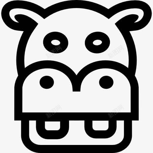 河马头部轮廓从正面图标png_新图网 https://ixintu.com 动物 动物面前 头 概述 正面视图 河马 脸 轮廓 额