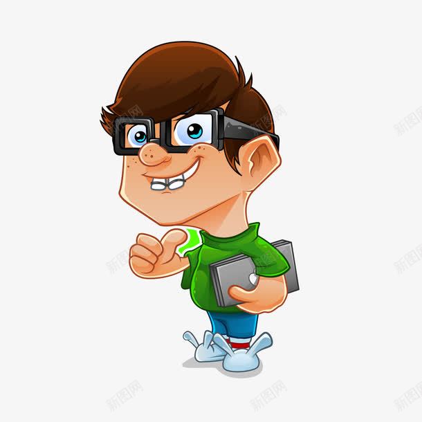 卡通电脑极客男子png免抠素材_新图网 https://ixintu.com 电脑极客男子人物科技
