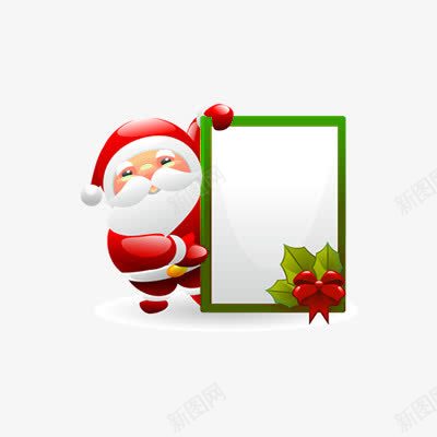 圣诞老人告示栏png免抠素材_新图网 https://ixintu.com 圣诞边框 宣传 招贴 栏目框 通告 通告图