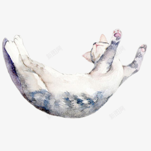 慵懒的猫png免抠素材_新图网 https://ixintu.com 动物 可爱 慵懒的猫 手绘